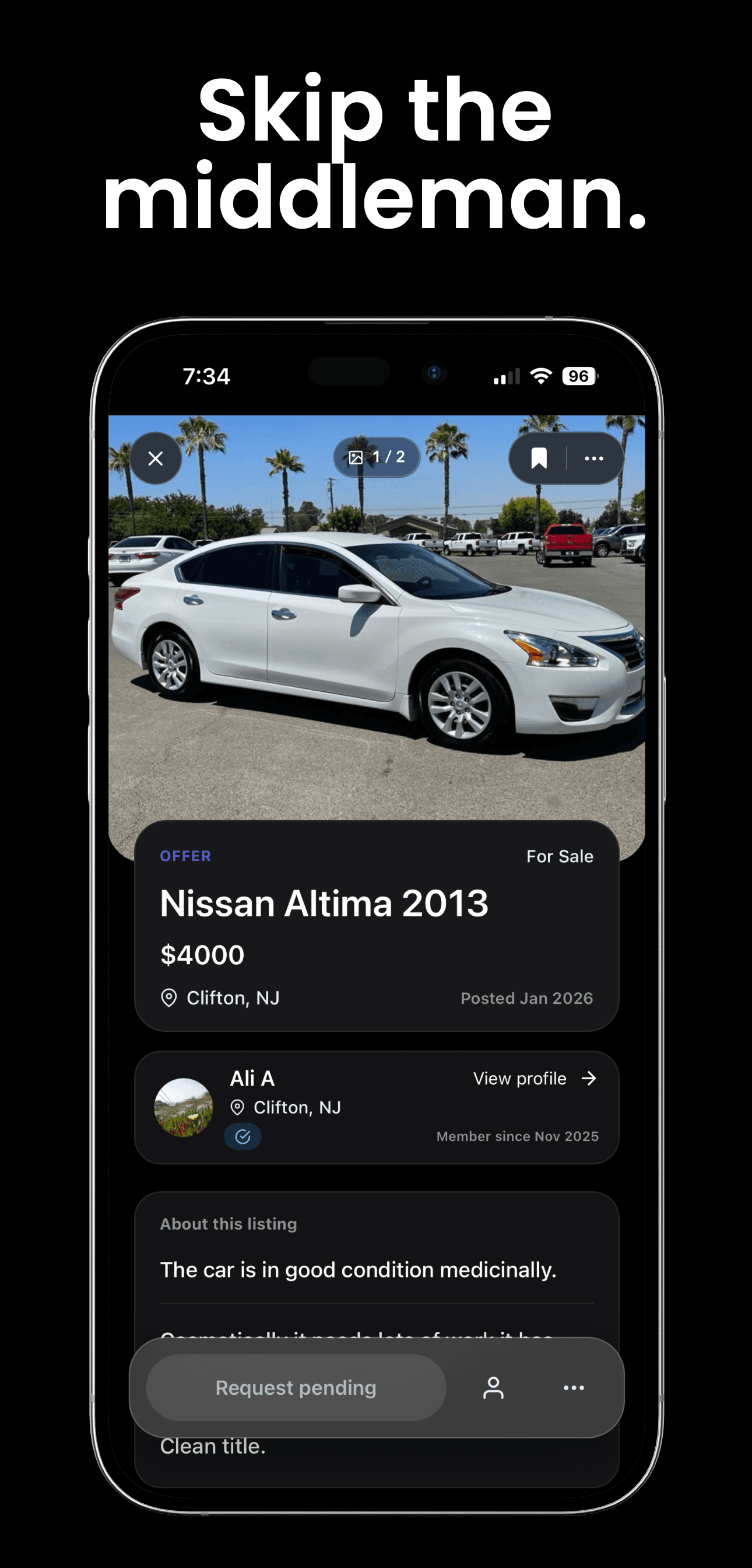 Peerlink app preview in an iPhone frame